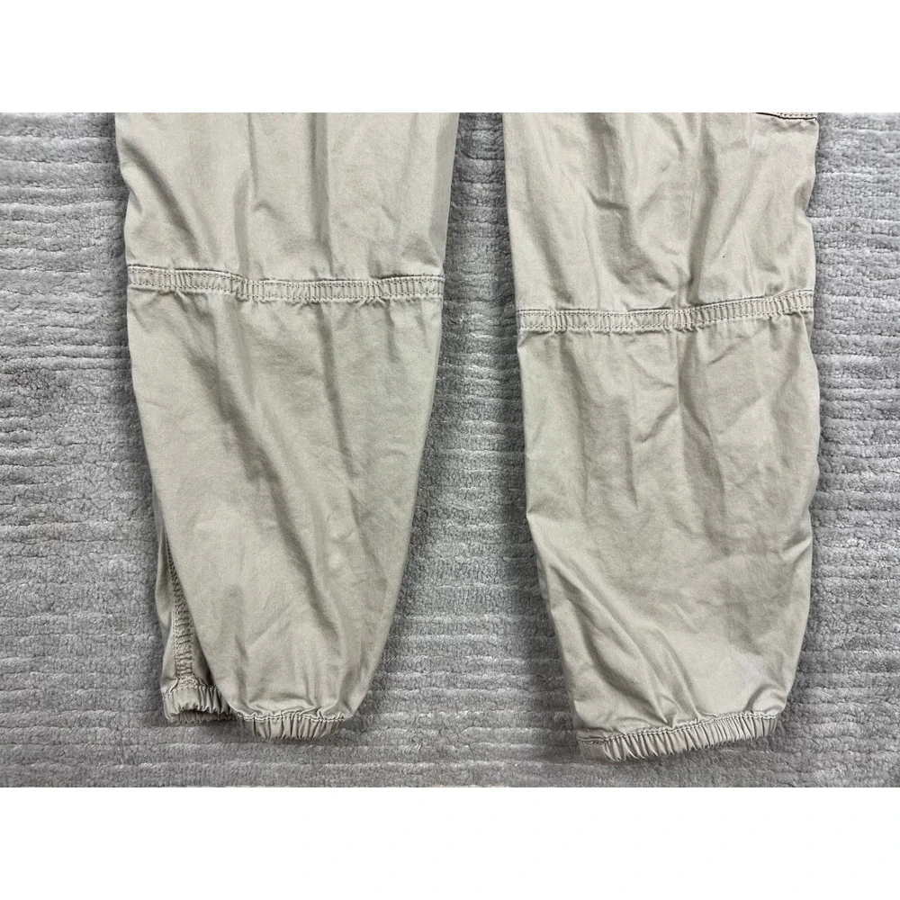 Abercrombie Kids Cargo Joggers Unisex 11/12 Tan Khaki Cotton Blend Utility Pants